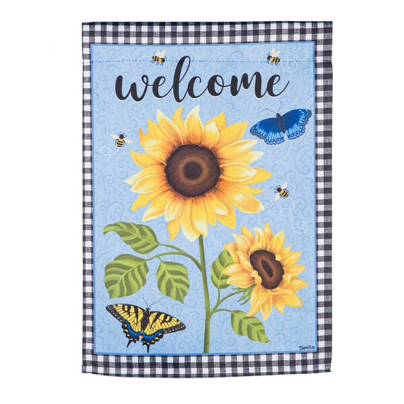 Sunny Sunflower Garden Suede Flag