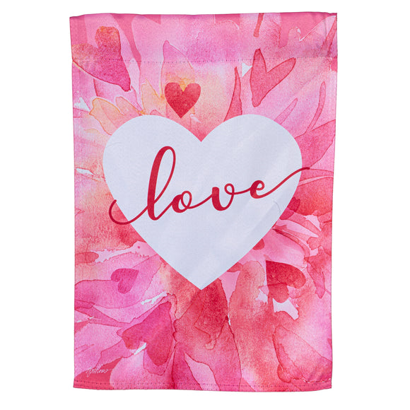Petal Heart Valentines Day Suede Garden Flag