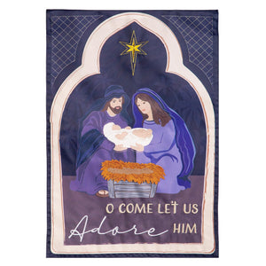 Come Let Us Adore Him Applique Garden Flag