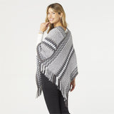 Haisley Chevron Poncho Grey