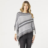 Haisley Chevron Poncho Grey