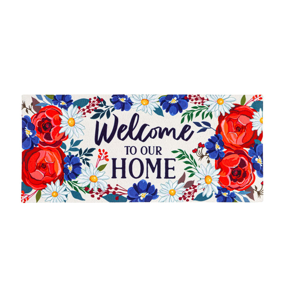 Patriotic Welcome to Our Home Sassafras Insert Mat