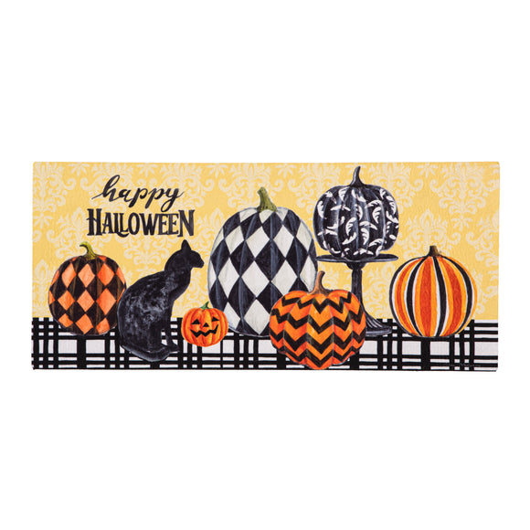 Happy Halloween Black Cat Sassafras Insert Mat