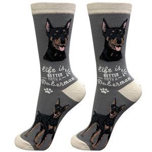 Life is Better Socks Doberman