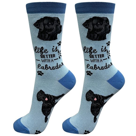 Life is Better Socks Lab Black