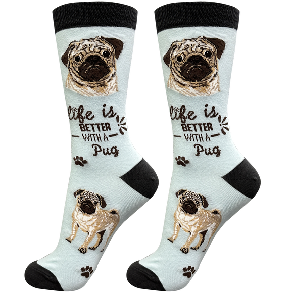 Life is Better Socks Pug