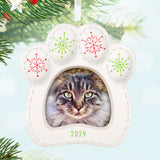 Hallmark Pretty Kitty 2024 Porcelain Photo Frame Ornament