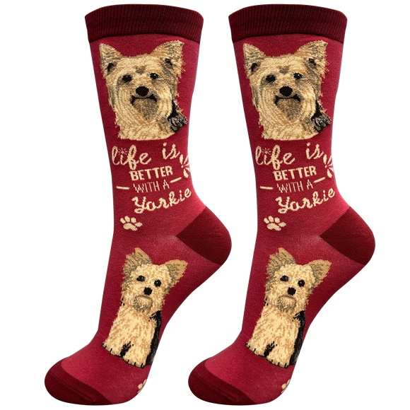 Life is Better Socks Yorkie