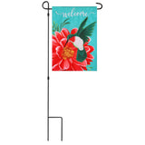 Welcome Hummingbird Garden Applique Flag