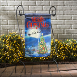 Santa's Sleigh on Christmas Garden Lustre Flag