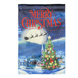 Santa's Sleigh on Christmas Garden Lustre Flag