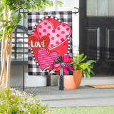 Hearts and Love Garden Applique Flag