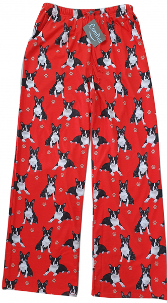 Pet Pajama Pants Boston Terrier 2 Pink Magnolias